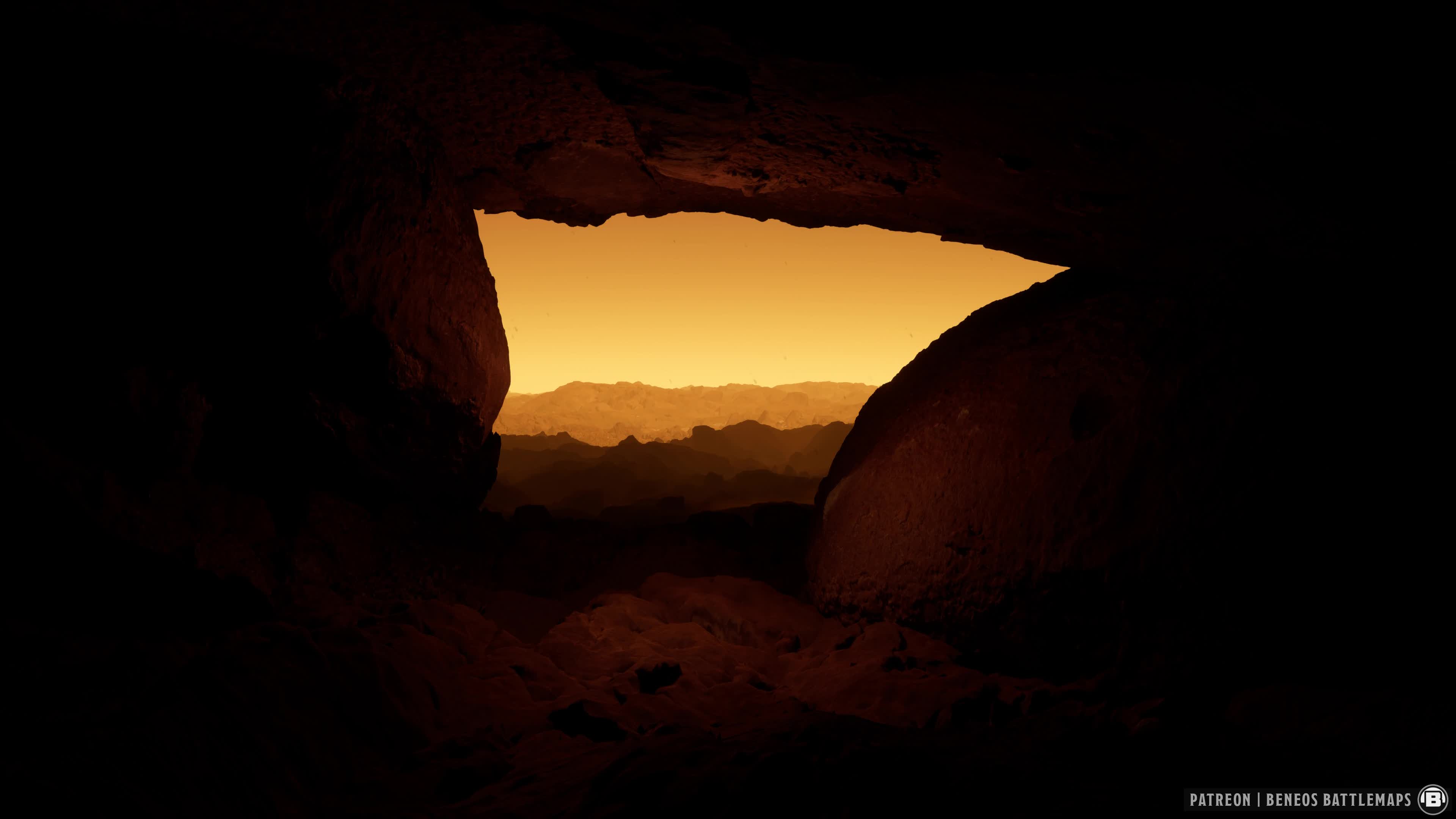 A map like this cave entrance is a versatile setpiece, you can use it as a background for a resting scene.
