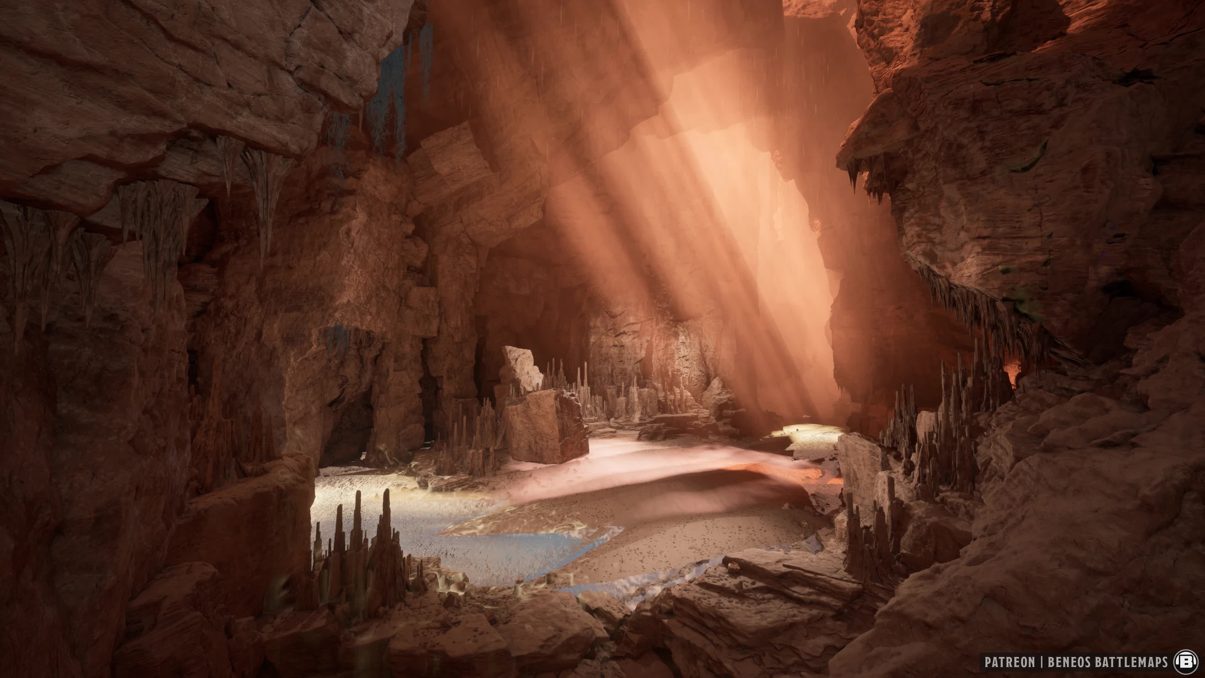 a broad cavern with standing water. Its deliberately simple, deliberately universal in its possible applications.